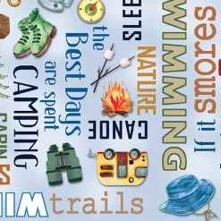 Live, Love, Camp (Benartex) - 1/2 Meter Bundle-My Store -My Fabric Store 14450 54 CampingWordsBlue 498b1a44 cd6a 454e a911 135d8d37f9b6
