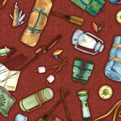 Live, Love, Camp (Benartex) - 1/2 Meter Bundle-My Store -My Fabric Store 14453 10 GoneCampingMotifsRed 3d18f0d5 af93 4fab 99bb d3e38032e1ba