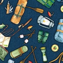 Live, Love, Camp (Benartex) - 1/2 Meter Bundle-My Store -My Fabric Store 14453 55 GoneCampingMotifsBlue 41af99ed dbd2 4c86 a44f d3e503a2a781