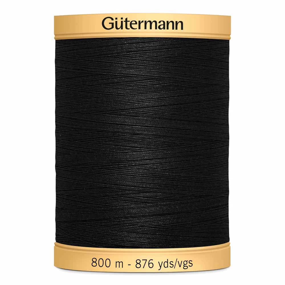 Gütermann Cotton 50wt Thread 800m - Black-My Store 1 Gütermann Cotton 50wt Thread 800m - Black-My Store