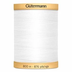 Gütermann Cotton 50wt Thread 800m - White-My Store