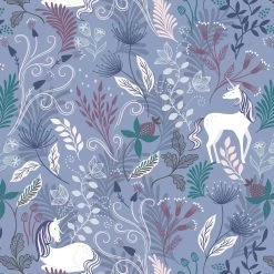Enchanted (Lewis & Irene) - Maple Squares-My Store -My Fabric Store A543.2 Unicorn on smokey blue with silver metallic 01 cfa1ba84 d9a1 4c7e a47b ba449741b15f