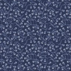 Enchanted (Lewis & Irene) - Fat Quarter Bundle-My Store -My Fabric Store A544.2 Enchanted flowers on dark blue with silver metallic
