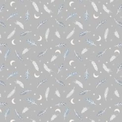 Enchanted (Lewis & Irene) - Maple Cake-My Store -My Fabric Store A545.2 Feathers stars on grey with silver metallic 5bfc102e 065a 44be 92c2 5d5c9d79bfd4