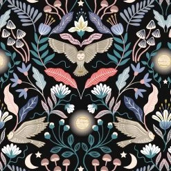 Enchanted (Lewis & Irene) - Maple Squares-My Store -My Fabric Store A547.3 Enchanted owl on midnight with gold metallic e737b915 3673 4118 b675 2eb4eea05bd7