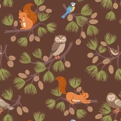 Evergreen (Lewis & Irene) - Fat Quarter Bundle-My Store -My Fabric Store A691.3 PineConeBranchesBrown 2 d7882e44 8576 4382 ac96 7816c51b80ec