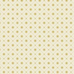 Yuletide (Lewis & Irene) - Gold Metallic Stars Cream-My Store