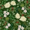 Yuletide (Lewis & Irene) - Festive Floral Green With Metallic Gold-My Store