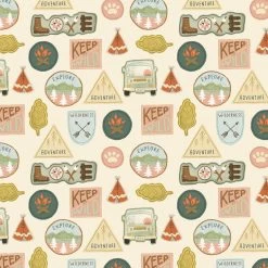 Cedar Camp (Dashwood Studio) - Fat Quarter Bundle-My Store -My Fabric Store CEDAR2370 BadgeMotifCream 40ce0811 e38f 470c aa85 8090a6436866