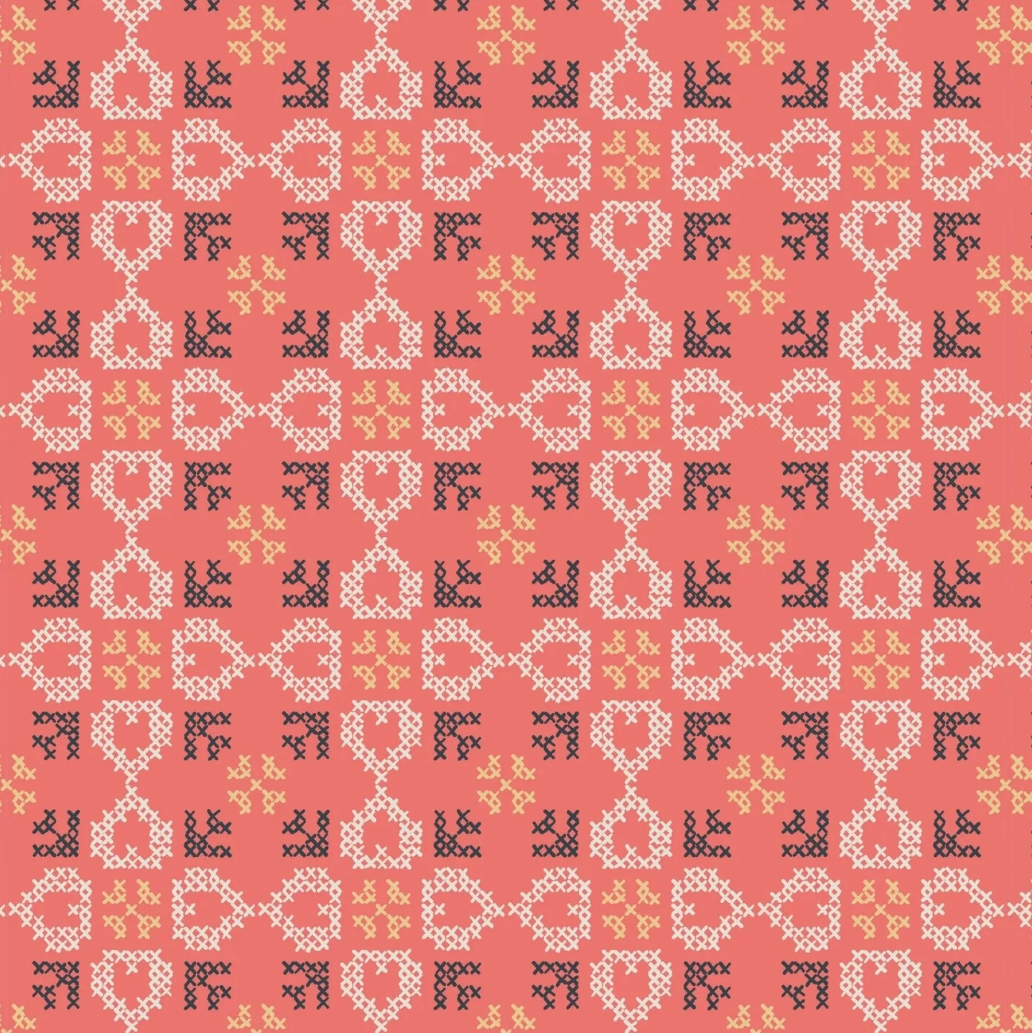 Folk Floral (Lewis & Irene) - Maple Squares-My Store 2 Folk Floral (Lewis & Irene) - Maple Squares-My Store - Image 2