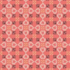 Folk Floral (Lewis & Irene) - Cross Stitch Hearts Coral-My Store