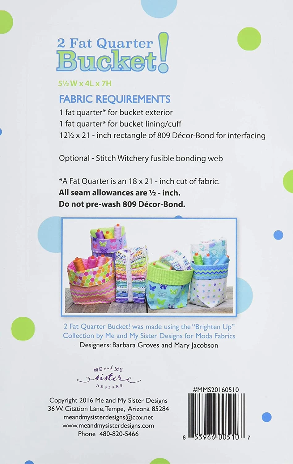 2 Fat Quarter Bucket (Me And My Sister Designs)-My Store 2 2 Fat Quarter Bucket (Me And My Sister Designs)-My Store - Image 2