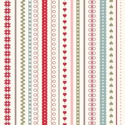 Gingerbread Season (Lewis & Irene) - Festive Stripes Cream-My Store