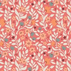 Folk Floral (Lewis & Irene) - 1/2 Meter Bundle-My Store -My Fabric Store FolkFloralalloveronCoral