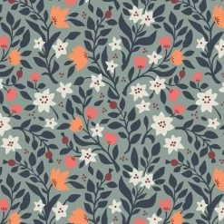 Folk Floral (Lewis & Irene) - Fat Quarter Bundle-My Store -My Fabric Store FolkFloralalloveronNavyBlue 2d096535 a472 4a43 b33e 5bbdfb4b677b
