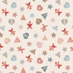 Gingerbread Season (Lewis & Irene) - 1/2 Meter Bundle-My Store -My Fabric Store GingerbreadShapesCream