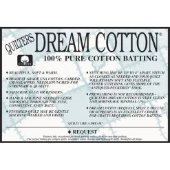 Quilters Dream Request Cotton Batting - Craft Size, White-My Store