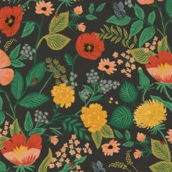 Camont Canvas - Rifle Paper Co. (Cotton+Steel) - Poppy Fields Black-My Store