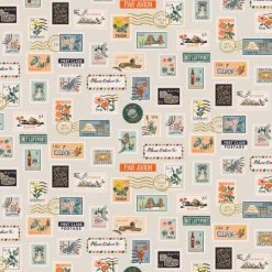 Bon Voyage - Rifle Paper Co. (Cotton+Steel) - Postage Stamps Flax-My Store