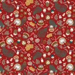 Merry Memories (RJR Fabrics) - Christmas Feast Deep Red-My Store